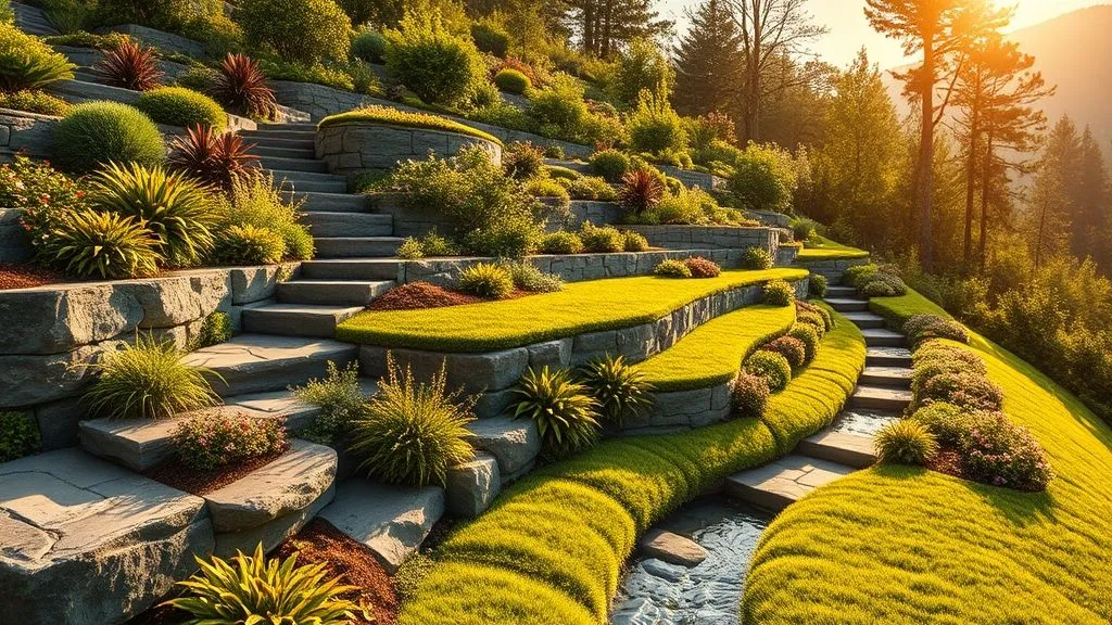 7 Soluções Essenciais para Drenagem em Jardins Inclinados: Beleza & Função Garantidas