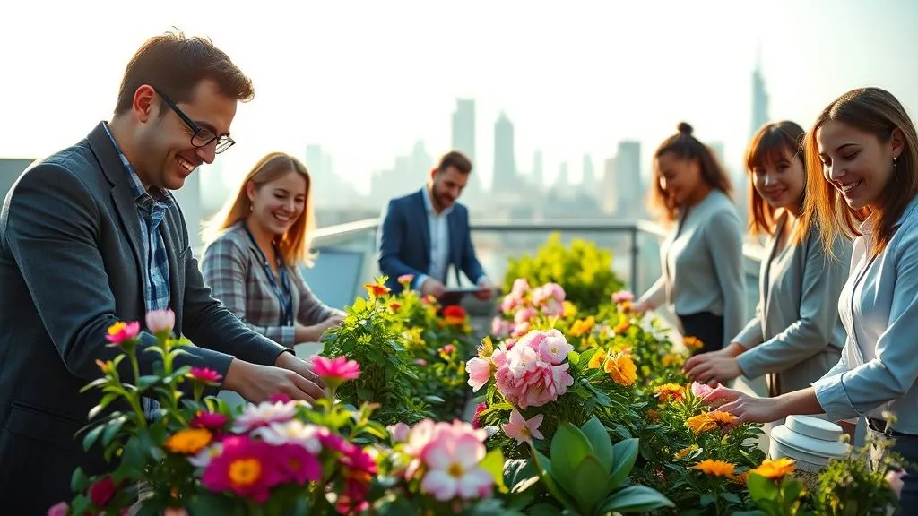7 Passos Verdes: Revertendo a Baixa Moral da Equipe com Jardins Urbanos de Flores
